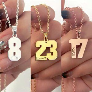 Custom Numbers Pendant Necklace